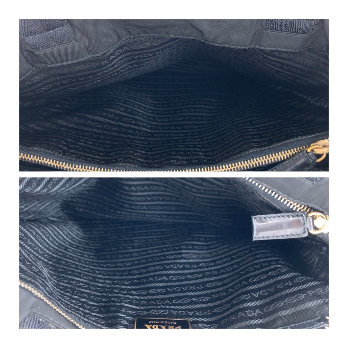 20414
PRADA プラダ テスート 三角ロゴプレート ブラック 黒 ゴールド金具 ナイロン / レザー トートバッグ ショルダーバッグ レディース AB32