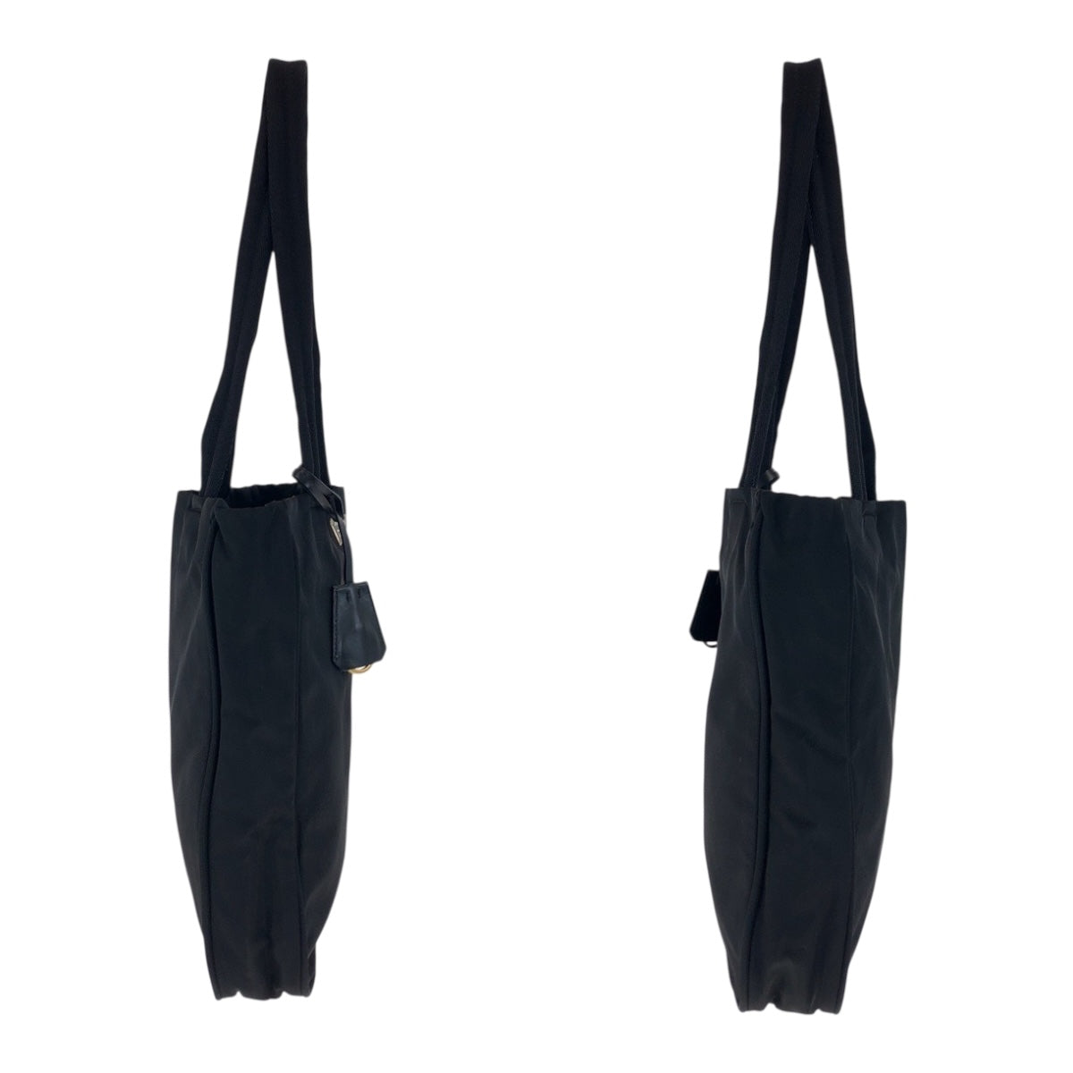 20414
PRADA プラダ テスート 三角ロゴプレート ブラック 黒 ゴールド金具 ナイロン / レザー トートバッグ ショルダーバッグ レディース AB32