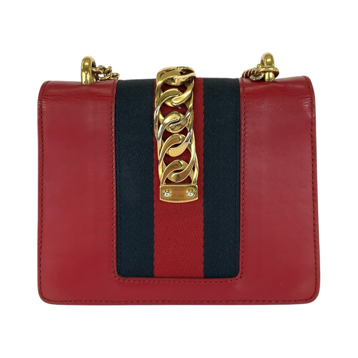 20415
GUCCI グッチ シルヴィ レッド ゴールド金具 レザー 431666 ショルダーバッグ チェーンショルダーバッグ レディース AB50