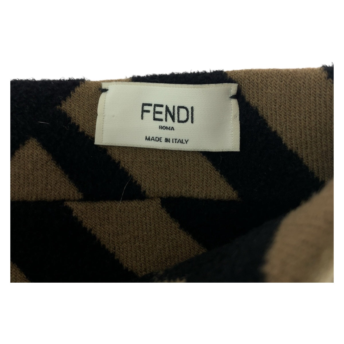 20417
FENDI フェンディ ズッカ ブラウン ブラック ウール FXT010 ヘアバンド レディース ABP