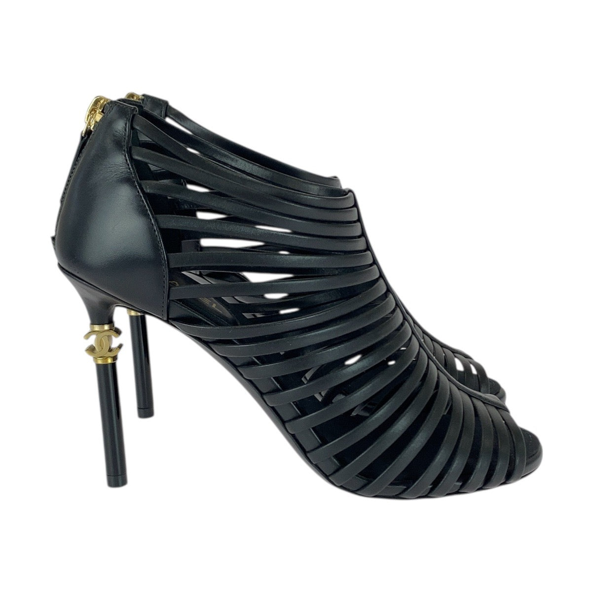 20419
CHANEL シャネル ココマーク サイズ36C ブラック 黒 ゴールド金具 レザー G33708 パンプス ハイヒール レディース SA68