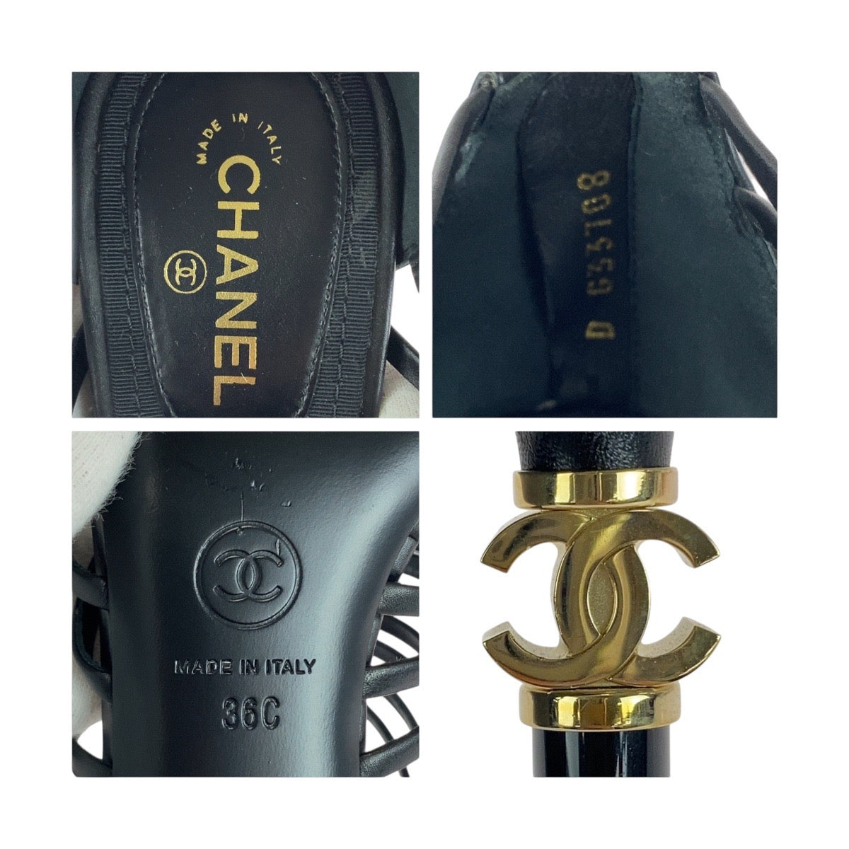 20419
CHANEL シャネル ココマーク サイズ36C ブラック 黒 ゴールド金具 レザー G33708 パンプス ハイヒール レディース SA68