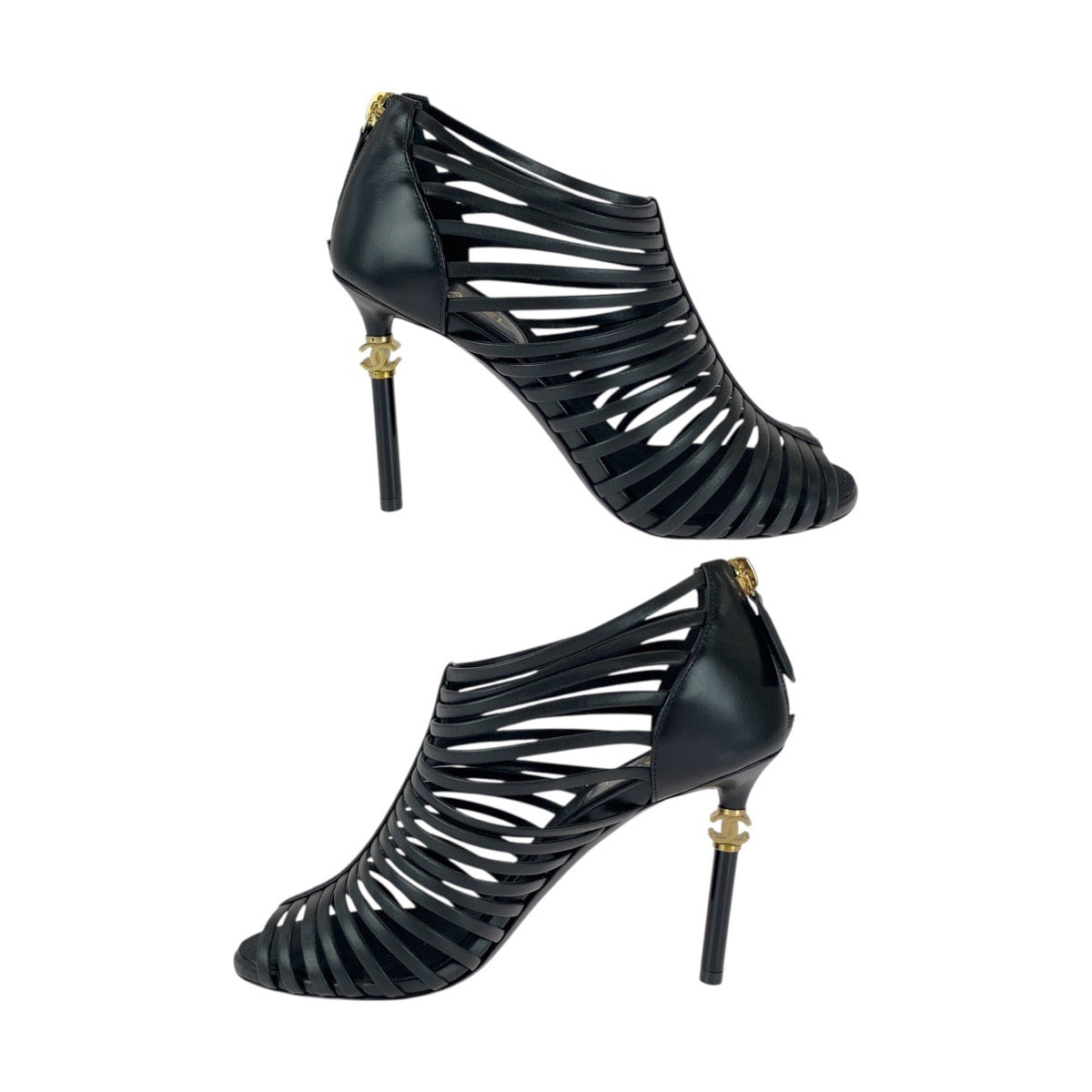 20419
CHANEL シャネル ココマーク サイズ36C ブラック 黒 ゴールド金具 レザー G33708 パンプス ハイヒール レディース SA68