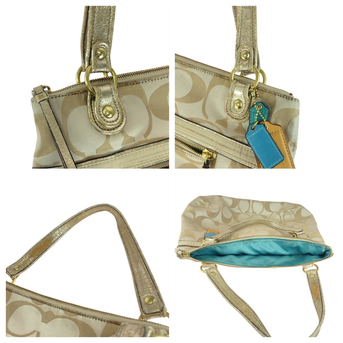 20420
COACH コーチ シグネチャー ベージュ ゴールド ゴールド金具 キャンバス / レザー A1220-18988 トートバッグ ショルダーバッグ レディース AB4