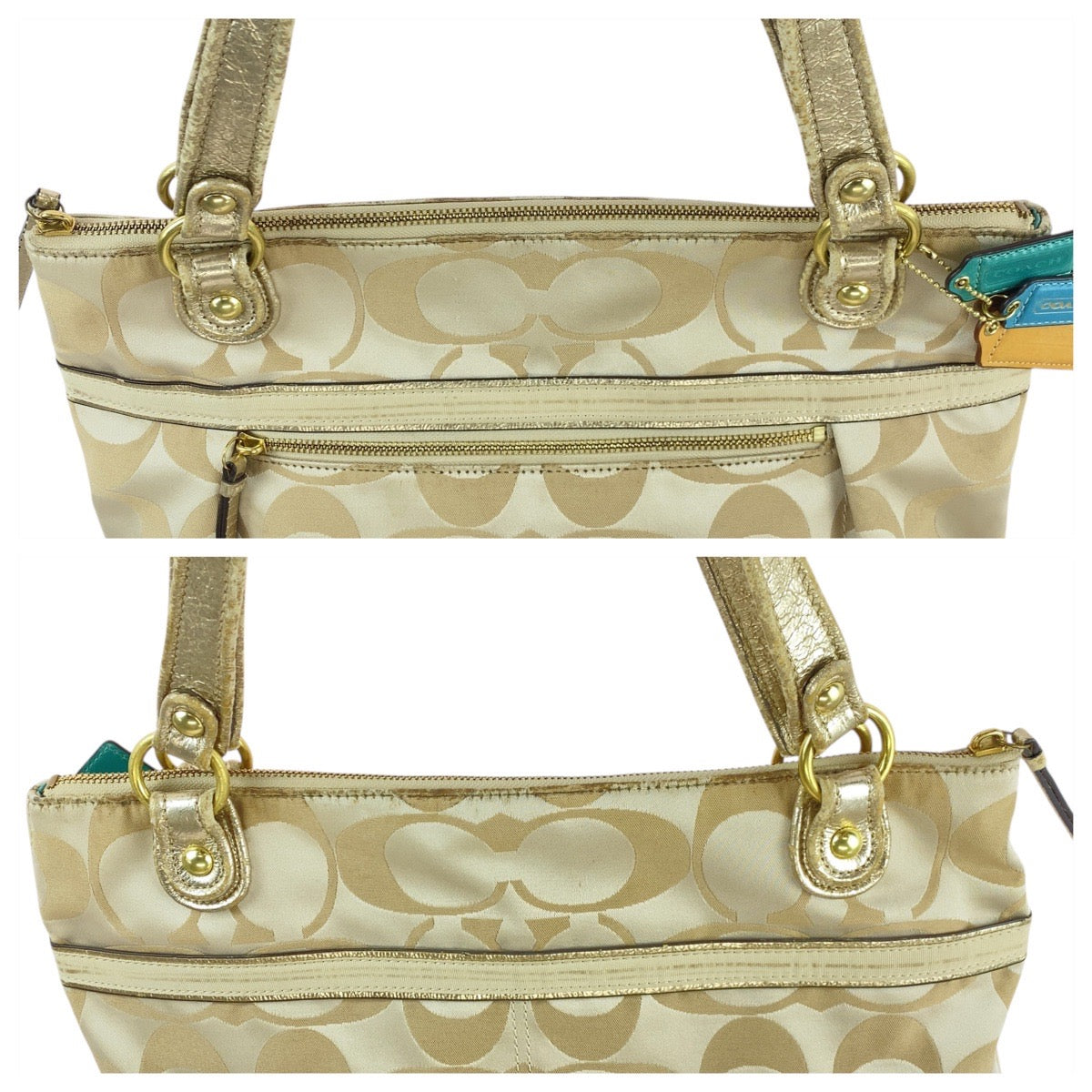 20420
COACH コーチ シグネチャー ベージュ ゴールド ゴールド金具 キャンバス / レザー A1220-18988 トートバッグ ショルダーバッグ レディース AB4
