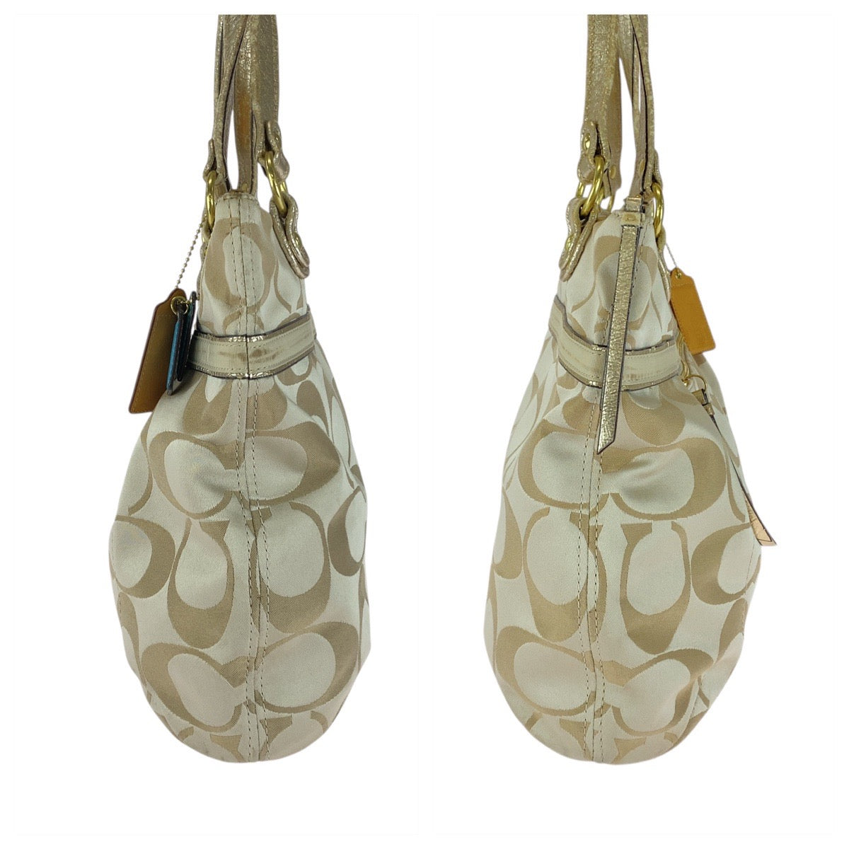 20420
COACH コーチ シグネチャー ベージュ ゴールド ゴールド金具 キャンバス / レザー A1220-18988 トートバッグ ショルダーバッグ レディース AB4