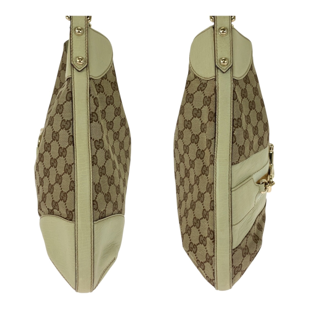 20421
GUCCI Horsebit Beige Ivory Gold Hardware GG Canvas 137386 Shoulder Bag Ladies AB6