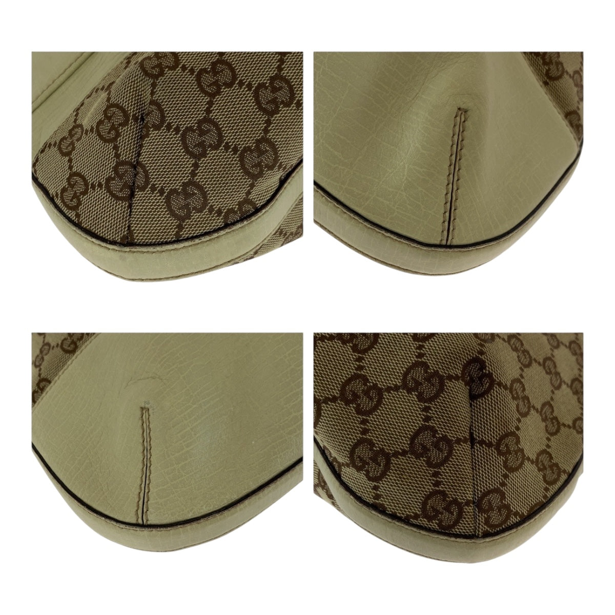 20421
GUCCI Horsebit Beige Ivory Gold Hardware GG Canvas 137386 Shoulder Bag Ladies AB6