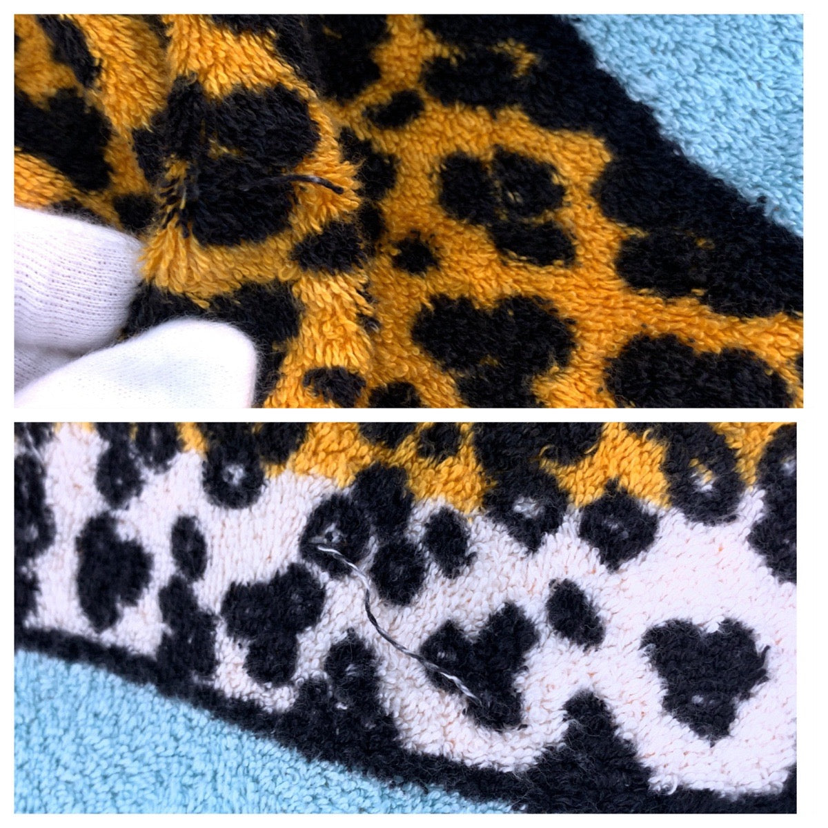 20423
HERMES エルメス レオパード 豹 オレンジ ミントグリーン コットン ビーチタオル タオルケット レディース A50