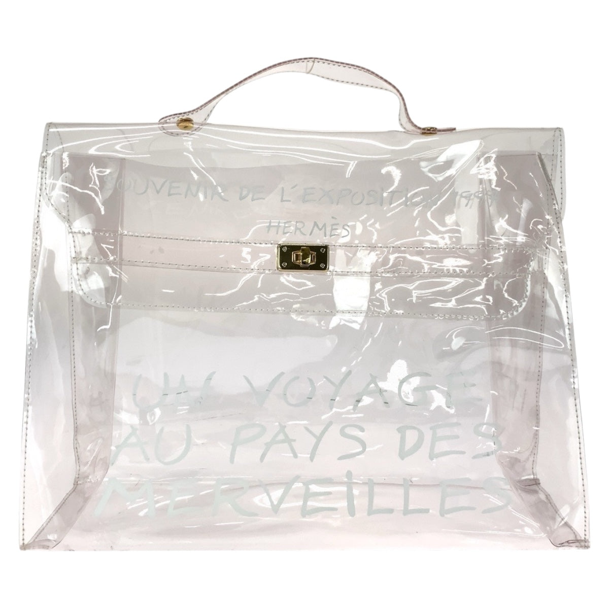 20425
HERMES エルメス ビニールケリー クリア ゴールド金具 ビニール ハンドバッグ レディース ABP45