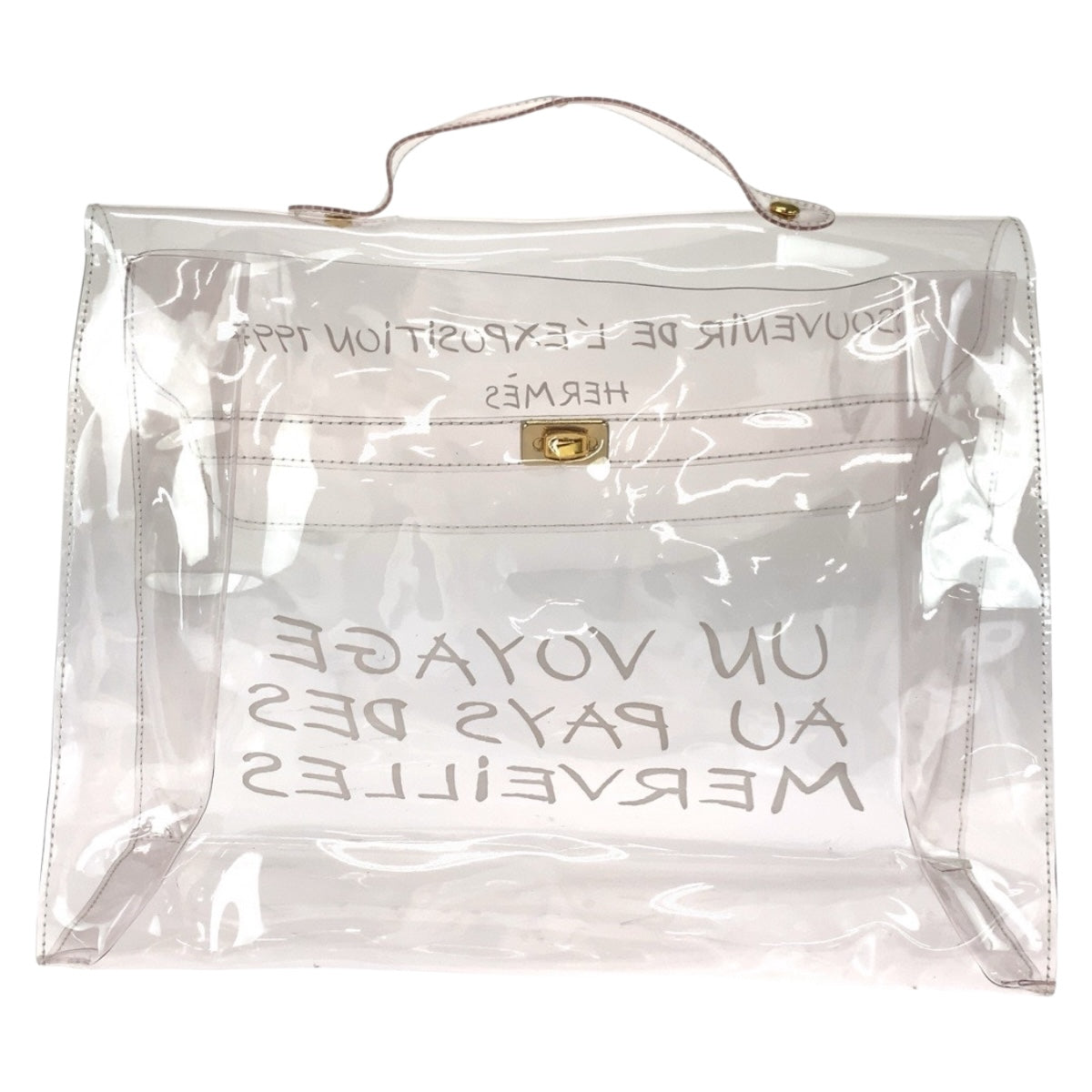 20425
HERMES エルメス ビニールケリー クリア ゴールド金具 ビニール ハンドバッグ レディース ABP45