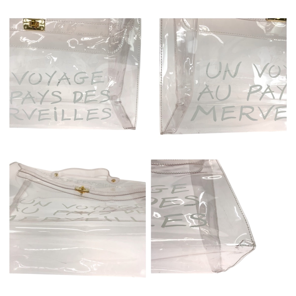 20425
HERMES エルメス ビニールケリー クリア ゴールド金具 ビニール ハンドバッグ レディース ABP45