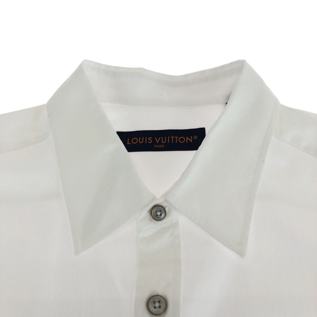20436
LOUIS VUITTON ルイヴィトン LVロゴ刺繍 ホワイト コットン / ポリエステル RM242 長袖シャツ メンズ A74