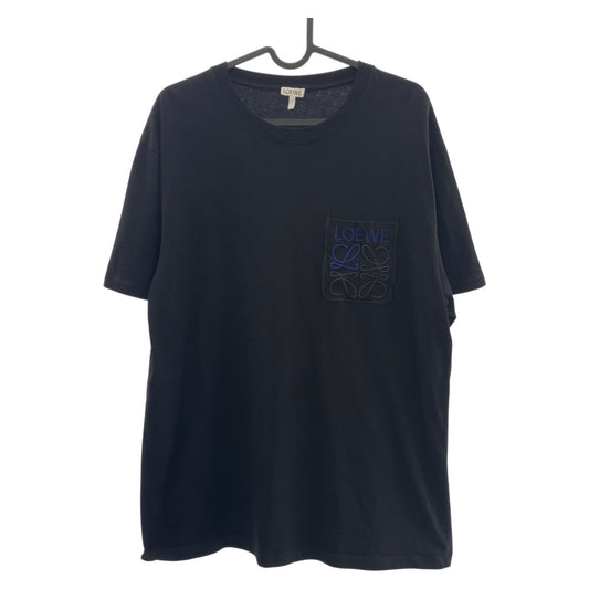 20441
LOEWE ロエベ アナグラム サイズM ブラック 黒 ブルー コットン 半袖Tシャツ クルーネック メンズ A42