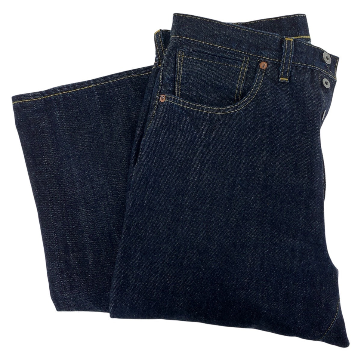 20443
Levi's S501XX Wartime Model Reproduction Size W34 Navy Silver Hardware Cotton / Leather Denim Pants Jeans Men's ABP