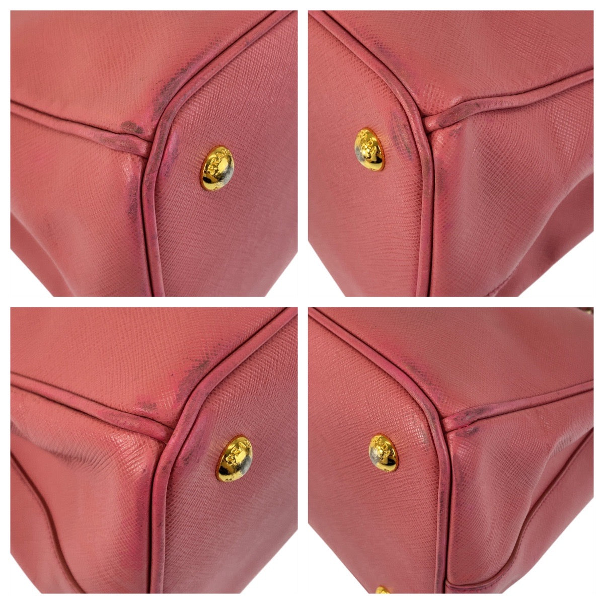 20446
PRADA プラダ サフィアーノ 三角ロゴプレート ピンク ゴールド金具 レザー ハンドバッグ トートバッグ ショルダーバッグ 2way レディース AB48