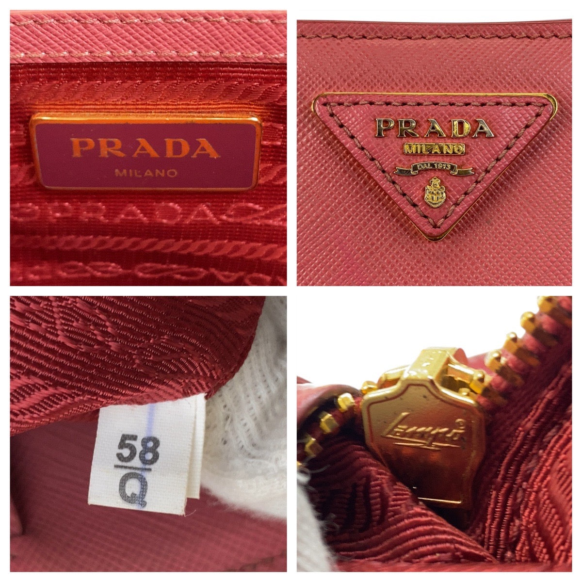 20446
PRADA プラダ サフィアーノ 三角ロゴプレート ピンク ゴールド金具 レザー ハンドバッグ トートバッグ ショルダーバッグ 2way レディース AB48