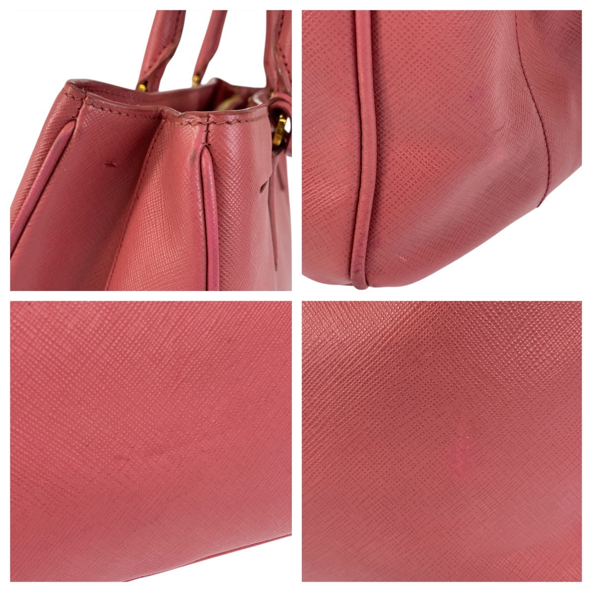 20446
PRADA プラダ サフィアーノ 三角ロゴプレート ピンク ゴールド金具 レザー ハンドバッグ トートバッグ ショルダーバッグ 2way レディース AB48