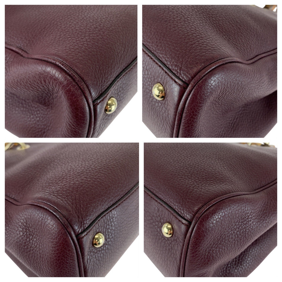 20447
GUCCI Bamboo Wine Red Bordeaux Gold Hardware Leather 323660 Handbag Shoulder Bag 2WAY Women's ABP56
