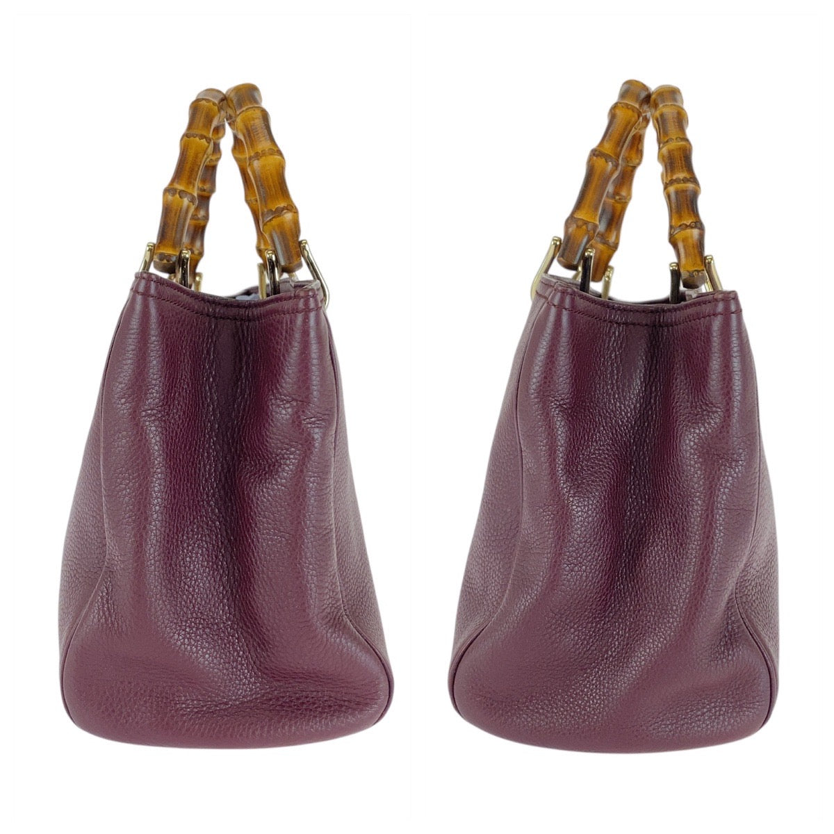 20447
GUCCI Bamboo Wine Red Bordeaux Gold Hardware Leather 323660 Handbag Shoulder Bag 2WAY Women's ABP56