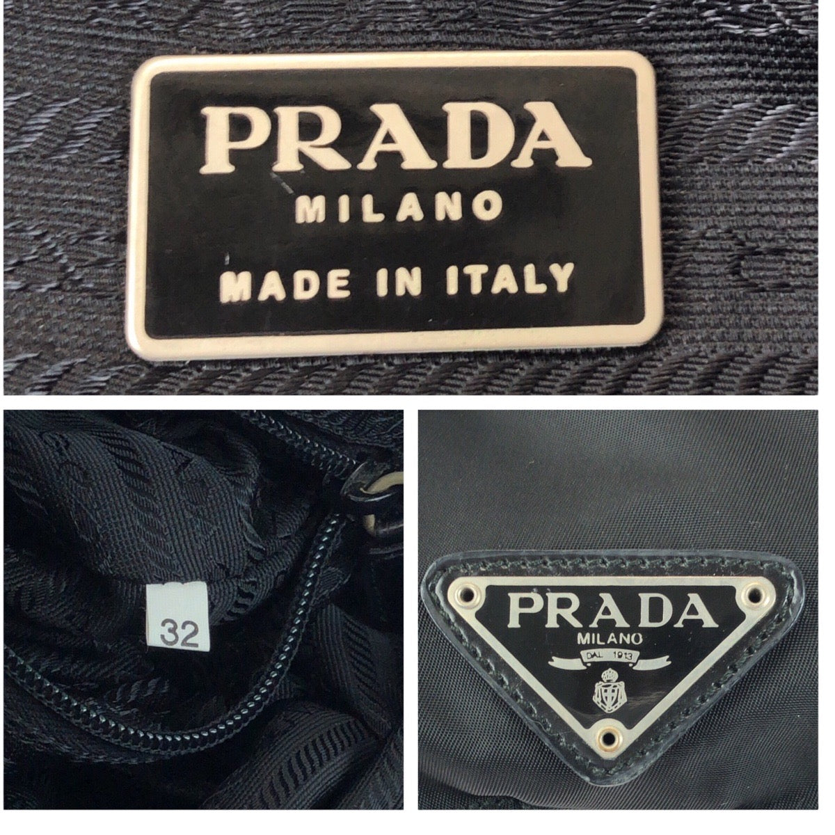 20448
PRADA プラダ ヴィンテージ テスート 三角ロゴプレート ブラック 黒 シルバー金具 ナイロン B1197F リュックサック バックパック レディース AB35