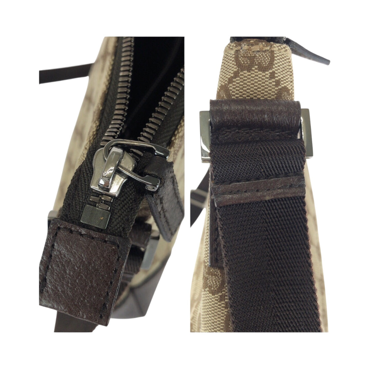 20449
GUCCI Beige Brown Silver Hardware GG Canvas / Leather 114273 Shoulder Bag Ladies ABP35