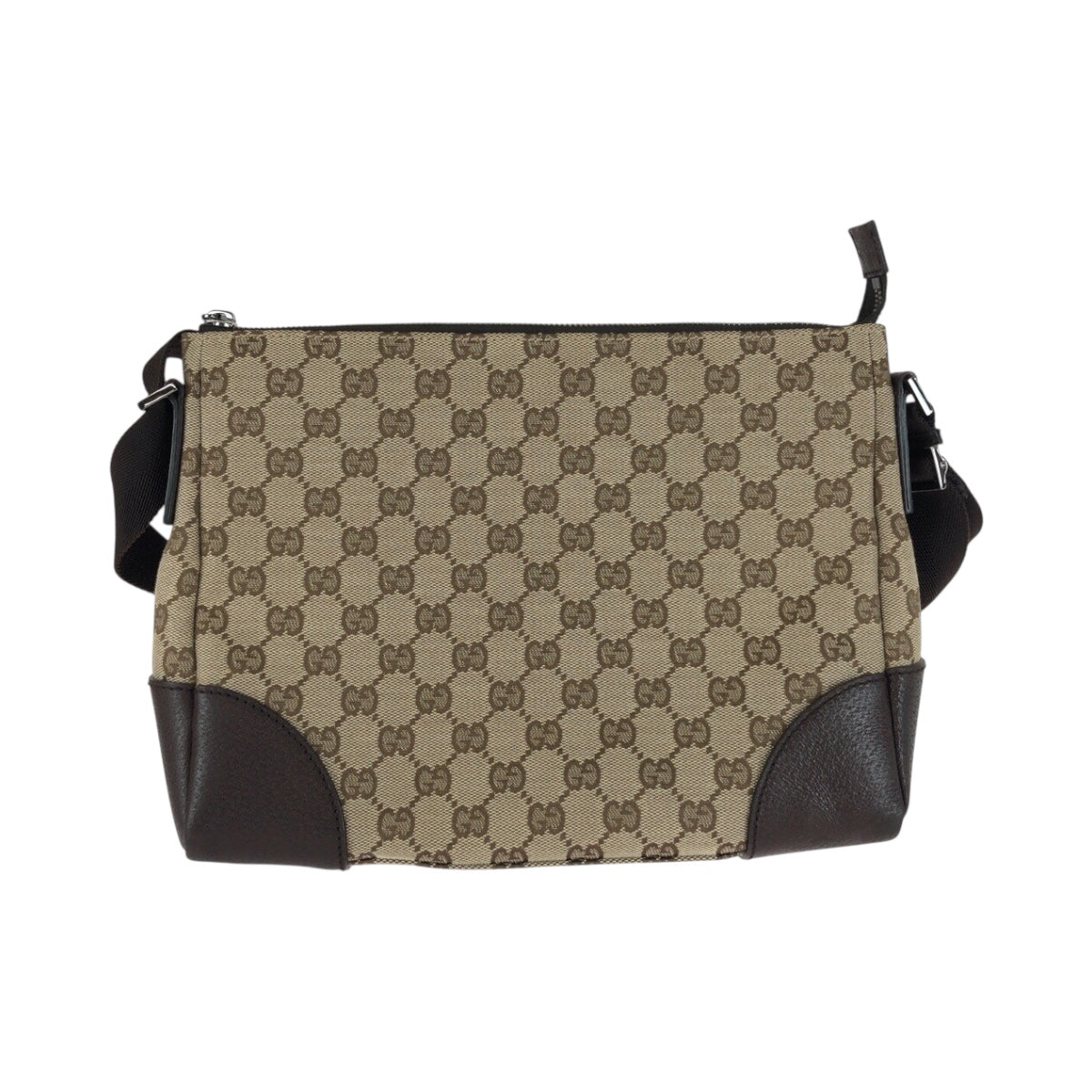 20449
GUCCI Beige Brown Silver Hardware GG Canvas / Leather 114273 Shoulder Bag Ladies ABP35