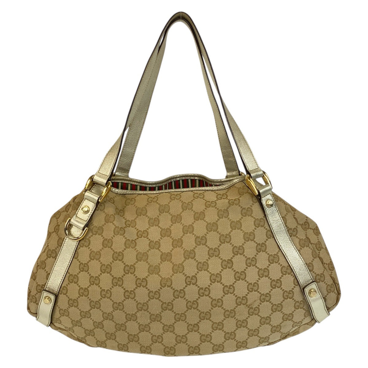 20450
GUCCI グッチ ベージュ ゴールド金具 GGキャンバス 130736 トートバッグ ショルダーバッグ レディース AB36