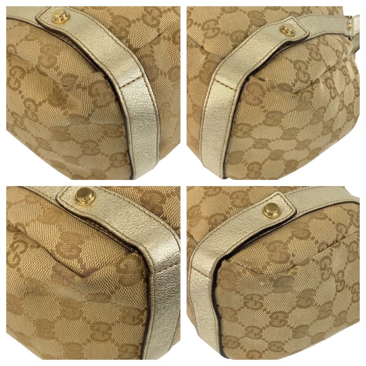 20450
GUCCI グッチ ベージュ ゴールド金具 GGキャンバス 130736 トートバッグ ショルダーバッグ レディース AB36