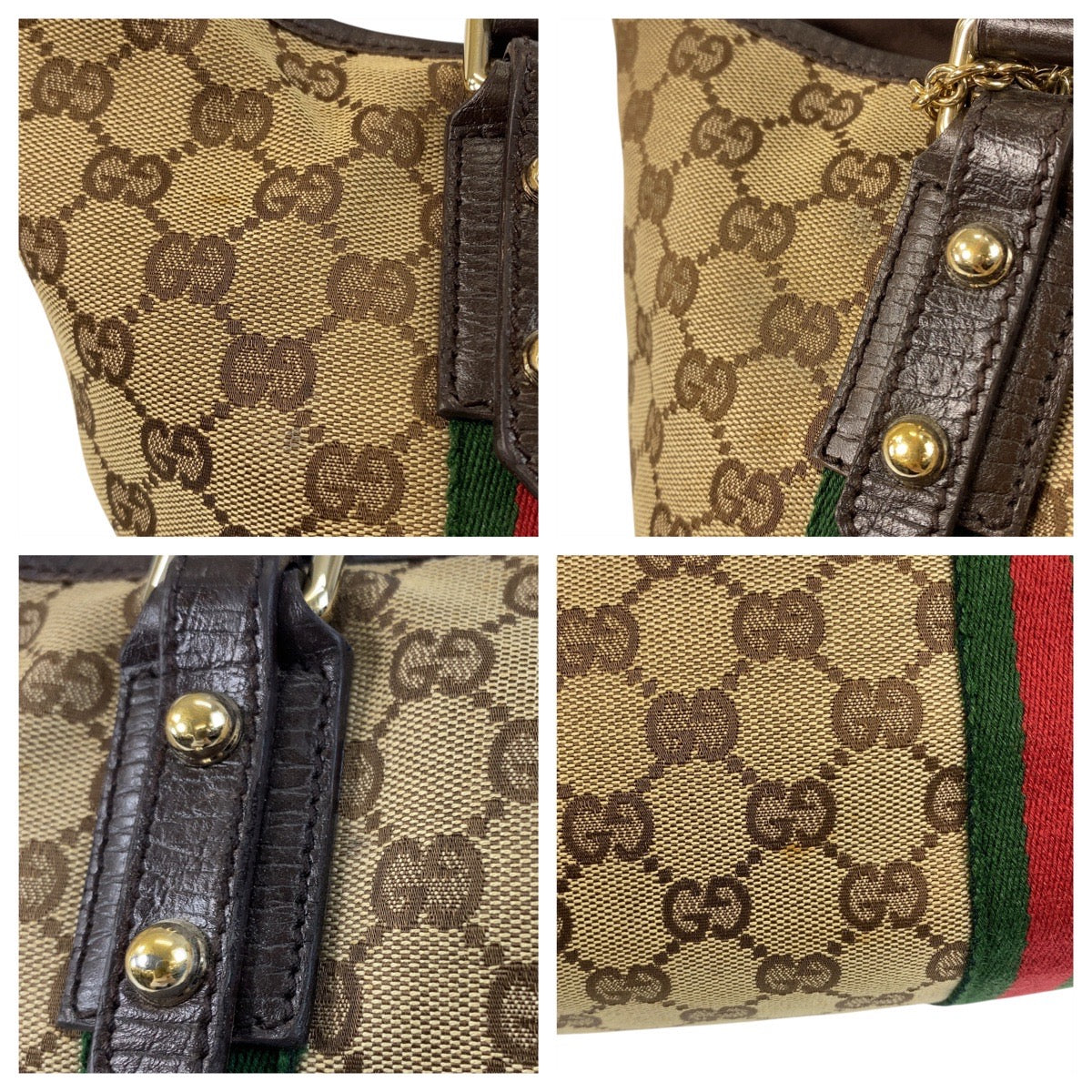 20452
GUCCI グッチ シェリーライン ベージュ ブラウン ゴールド金具 GGキャンバス / レザー 137396 トートバッグ ショルダーバッグ レディース B15