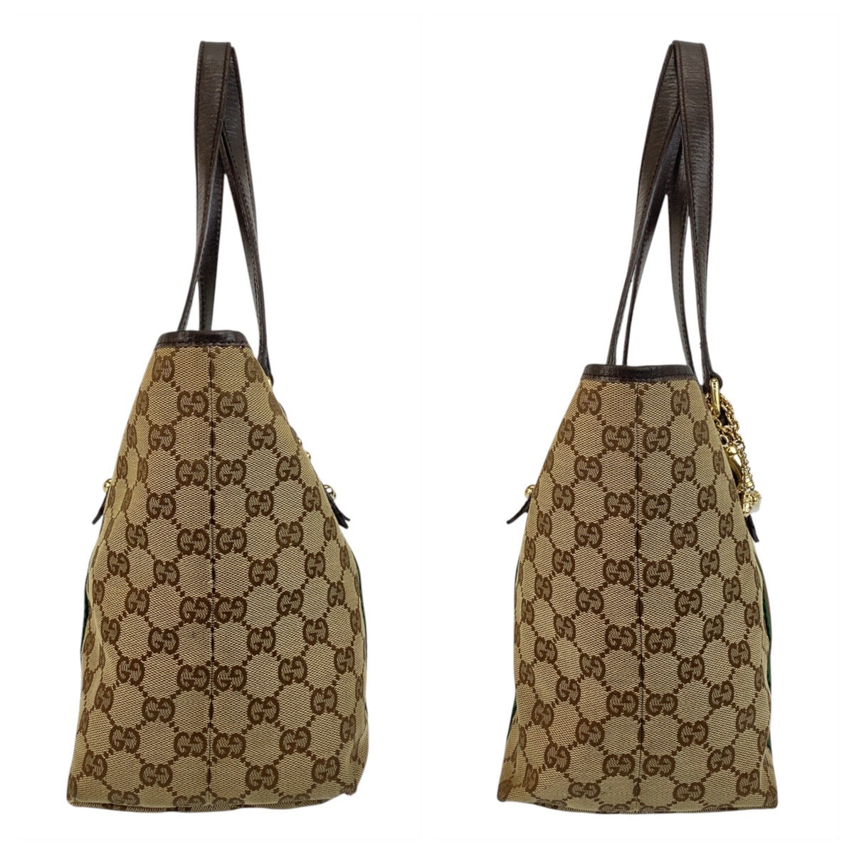 20452
GUCCI グッチ シェリーライン ベージュ ブラウン ゴールド金具 GGキャンバス / レザー 137396 トートバッグ ショルダーバッグ レディース B15