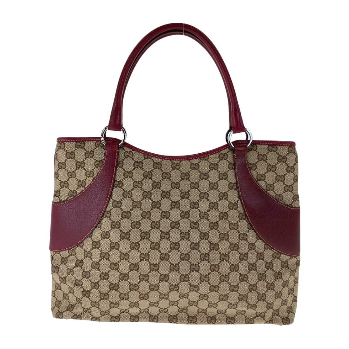 20453
GUCCI Gucci Beige Red Silver Hardware GG Canvas 113061 Tote Bag Shoulder Bag Women's ABP42