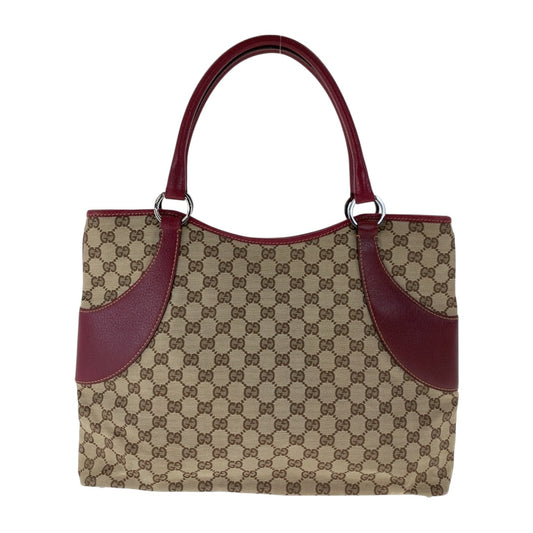 20453
GUCCI グッチ ベージュ レッド シルバー金具 GGキャンバス 113061 トートバッグ ショルダーバッグ レディース ABP42