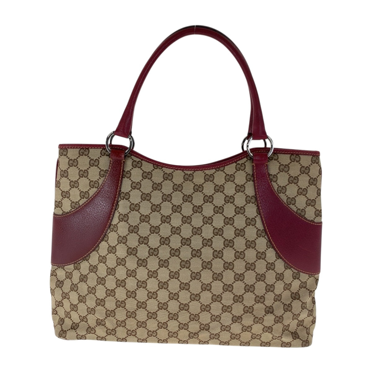 20453
GUCCI Gucci Beige Red Silver Hardware GG Canvas 113061 Tote Bag Shoulder Bag Women's ABP42