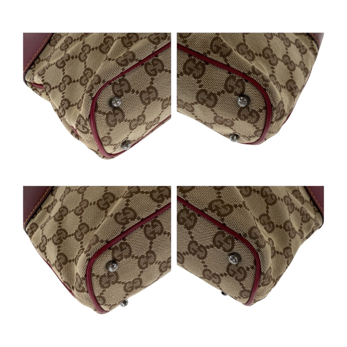 20453
GUCCI Gucci Beige Red Silver Hardware GG Canvas 113061 Tote Bag Shoulder Bag Women's ABP42