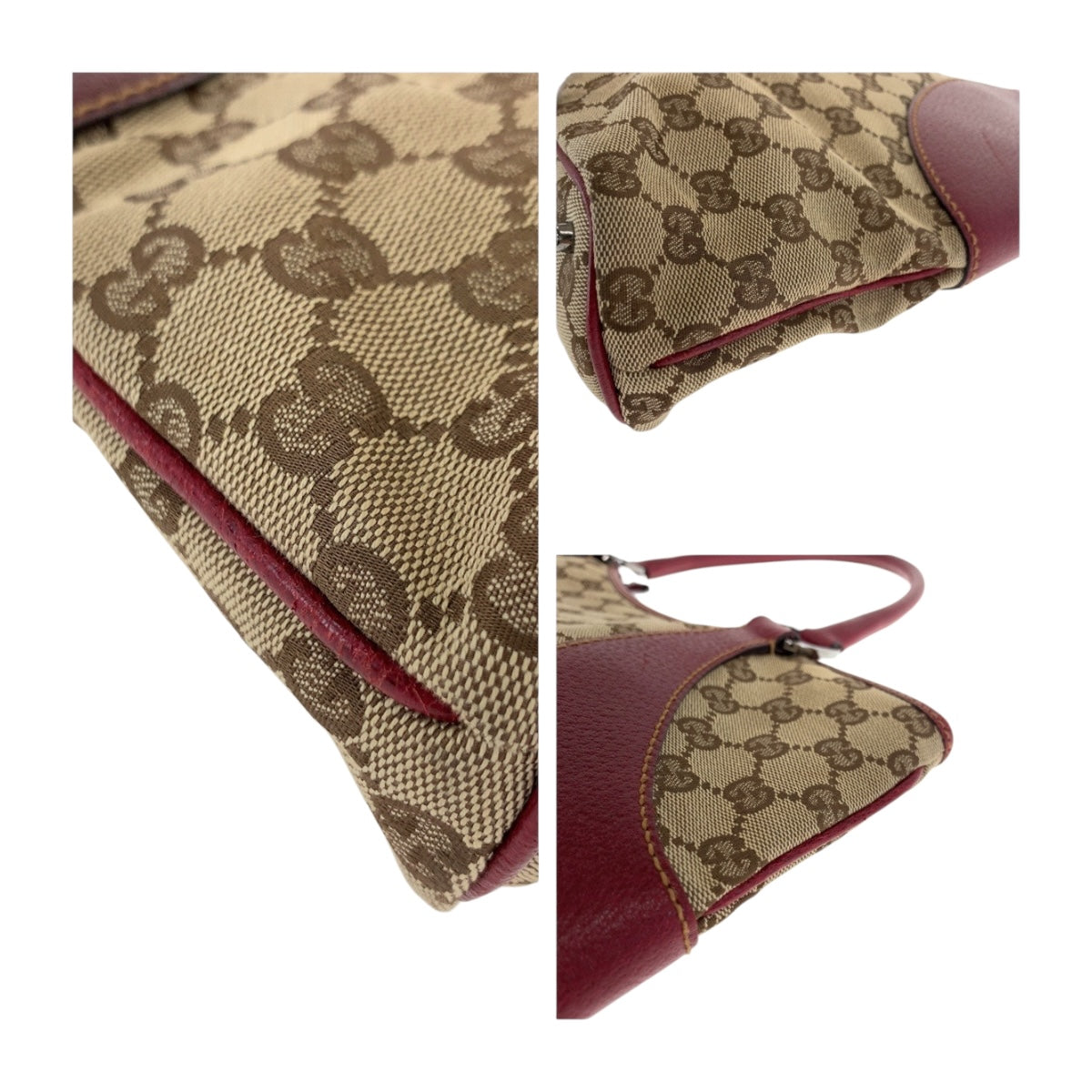 20453
GUCCI Gucci Beige Red Silver Hardware GG Canvas 113061 Tote Bag Shoulder Bag Women's ABP42