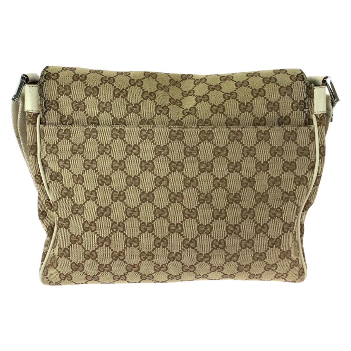 20454
GUCCI Beige Ivory Silver Hardware GG Canvas 146236 Shoulder Bag Messenger Bag Ladies AB21