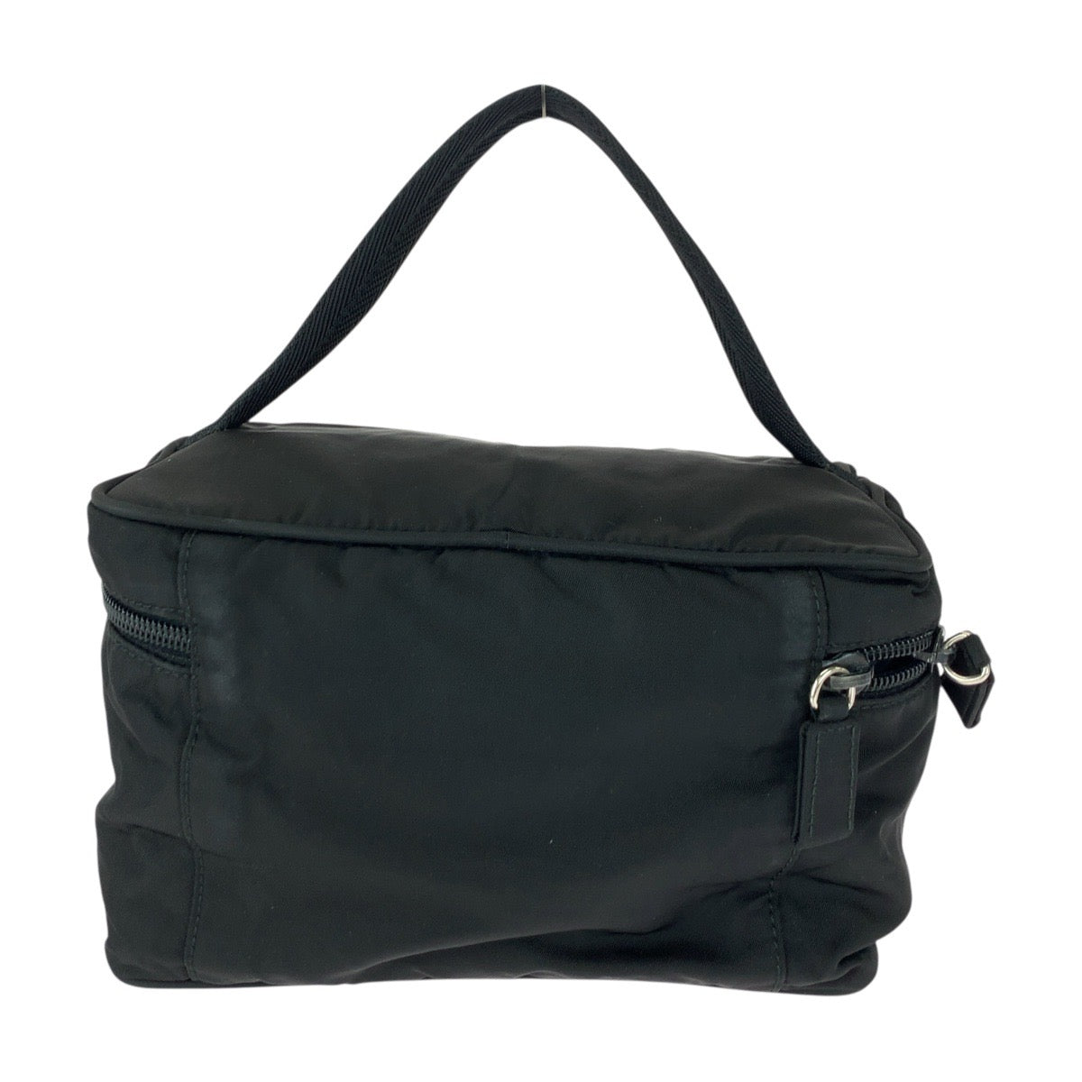 20455
PRADA プラダ テスート 三角ロゴプレート ブラック 黒 シルバー金具 ナイロン ハンドバッグ バニティバッグ レディース ABP33