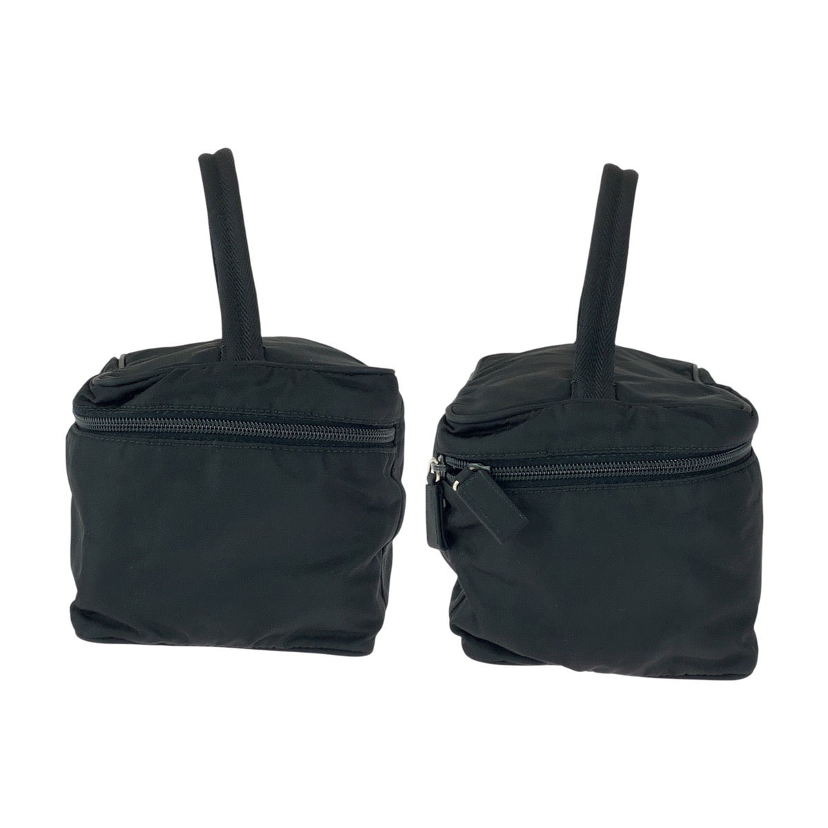 20455
PRADA プラダ テスート 三角ロゴプレート ブラック 黒 シルバー金具 ナイロン ハンドバッグ バニティバッグ レディース ABP33