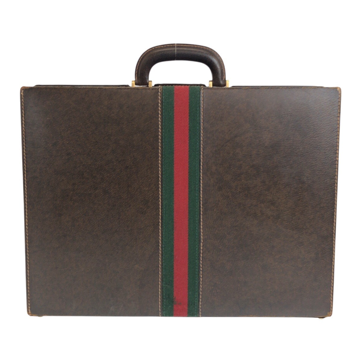 20456
GUCCI Vintage Sherry Line Old Gucci Brown Gold Hardware Leather Business Bag Trunk Attache Case Men's AB60