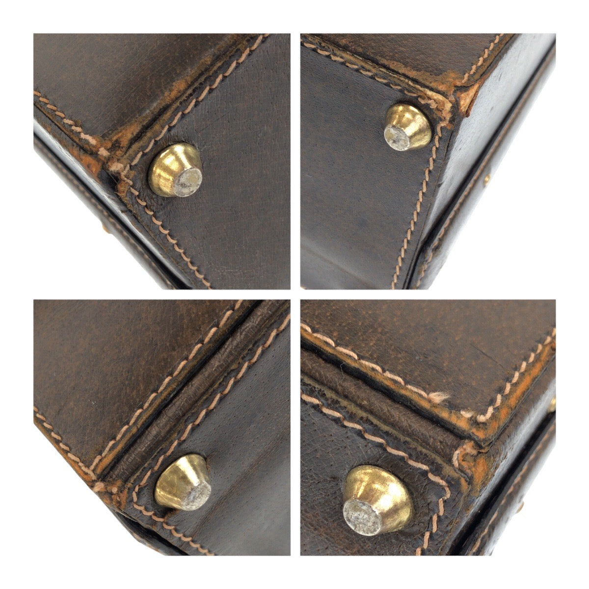 20456
GUCCI Vintage Sherry Line Old Gucci Brown Gold Hardware Leather Business Bag Trunk Attache Case Men's AB60