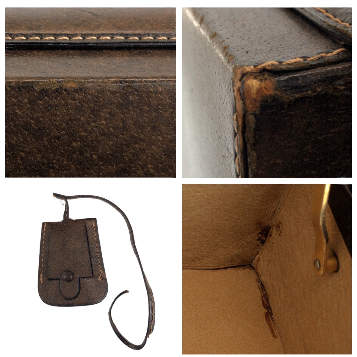 20456
GUCCI Vintage Sherry Line Old Gucci Brown Gold Hardware Leather Business Bag Trunk Attache Case Men's AB60