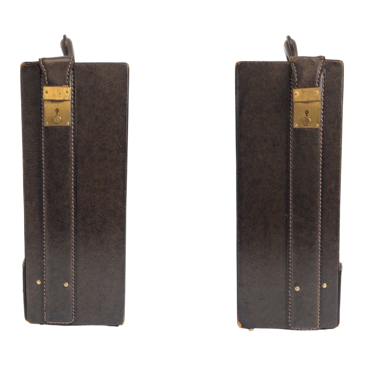20456
GUCCI Vintage Sherry Line Old Gucci Brown Gold Hardware Leather Business Bag Trunk Attache Case Men's AB60