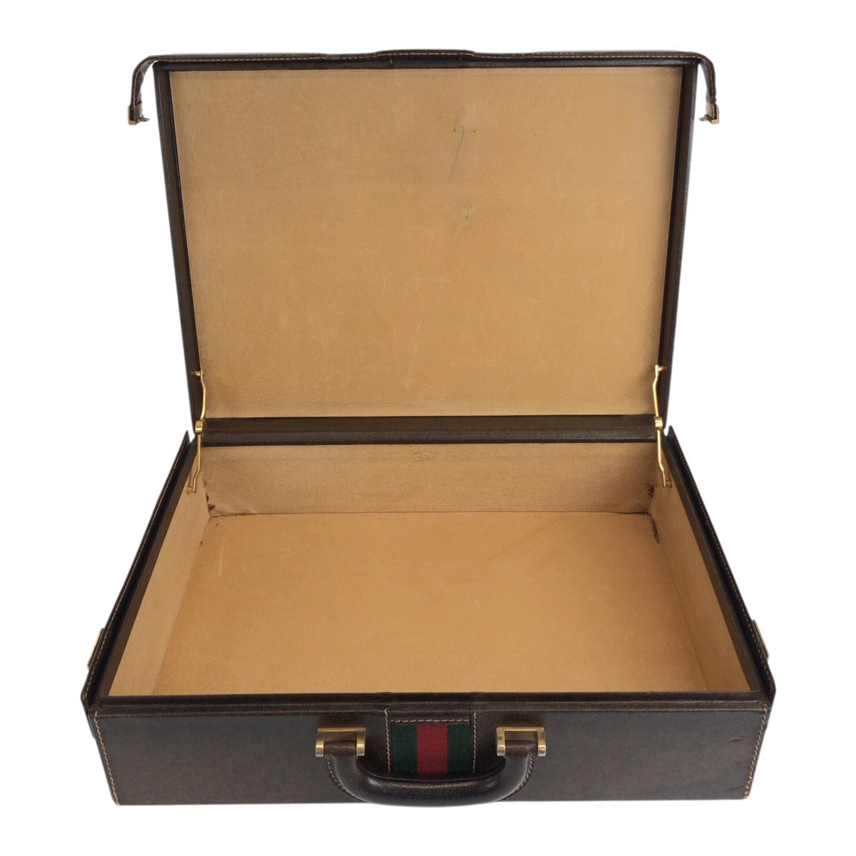 20456
GUCCI Vintage Sherry Line Old Gucci Brown Gold Hardware Leather Business Bag Trunk Attache Case Men's AB60