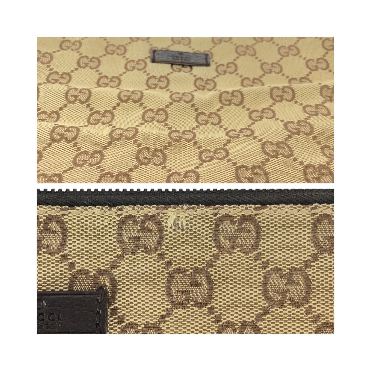 20458
GUCCI GG Canvas / Leather Shoulder Bag with Silver Hardware, Beige x Gray, 114273, Ladies AB26