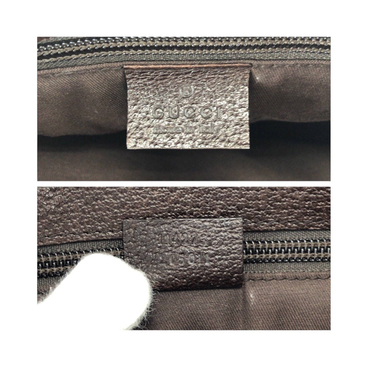 20458
GUCCI GG Canvas / Leather Shoulder Bag with Silver Hardware, Beige x Gray, 114273, Ladies AB26