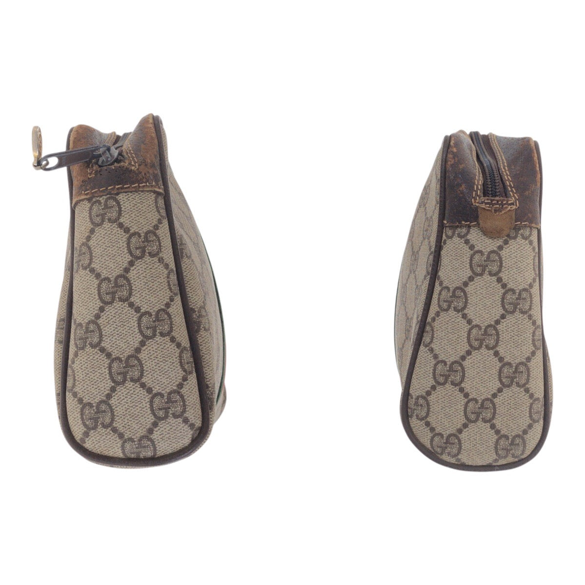 20459
GUCCI Gucci Vintage Sherry Line Old Gucci Beige Brown Gold Hardware GG Supreme Canvas / Leather Blurry Clutch Bag Second Bag Men's B7