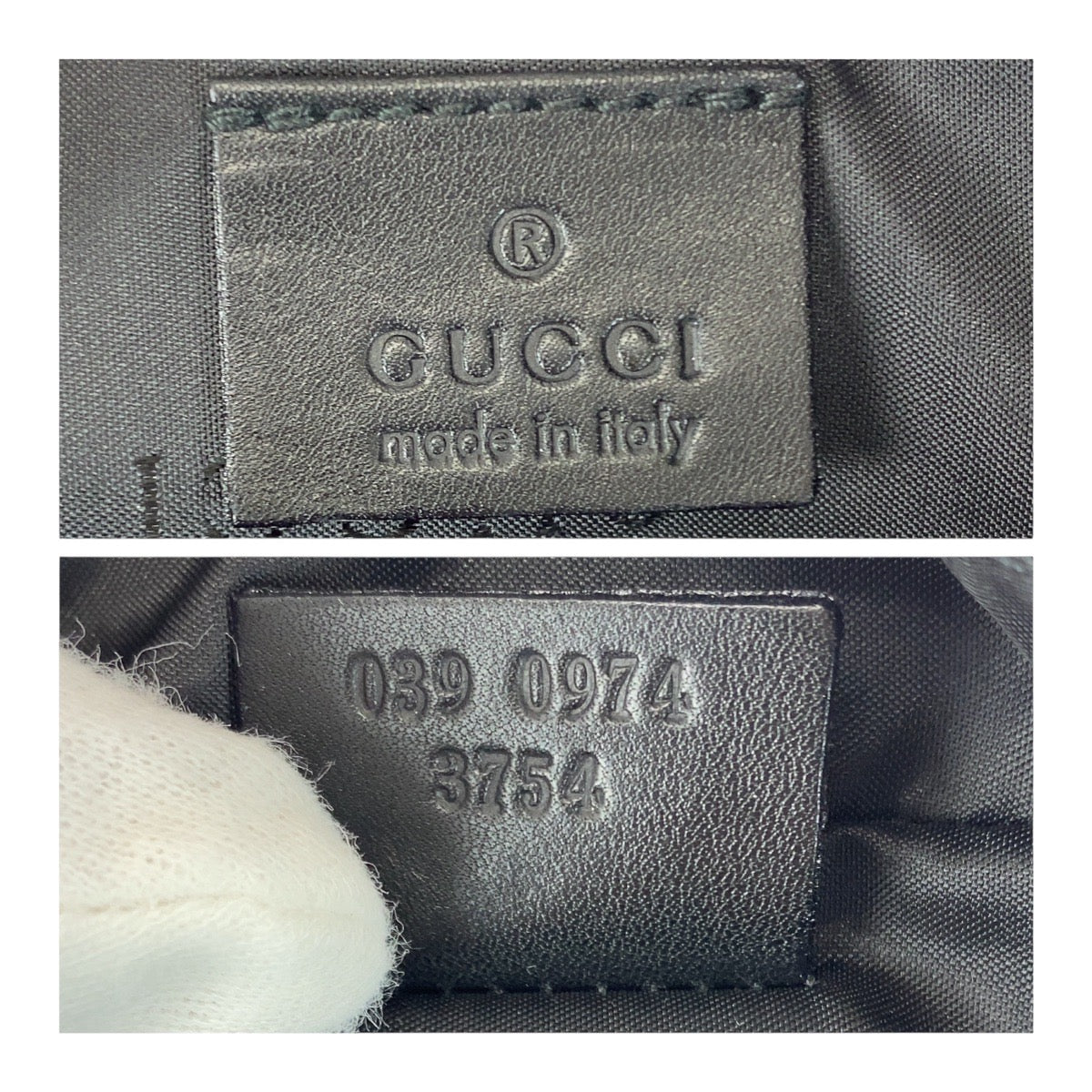 20460
GUCCI グッチ ブラック 黒 ガンメタ金具 レザー 0390974 セカンドバッグ ポーチ メンズ SA16