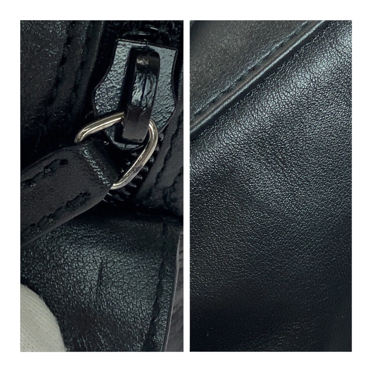 20460
GUCCI グッチ ブラック 黒 ガンメタ金具 レザー 0390974 セカンドバッグ ポーチ メンズ SA16