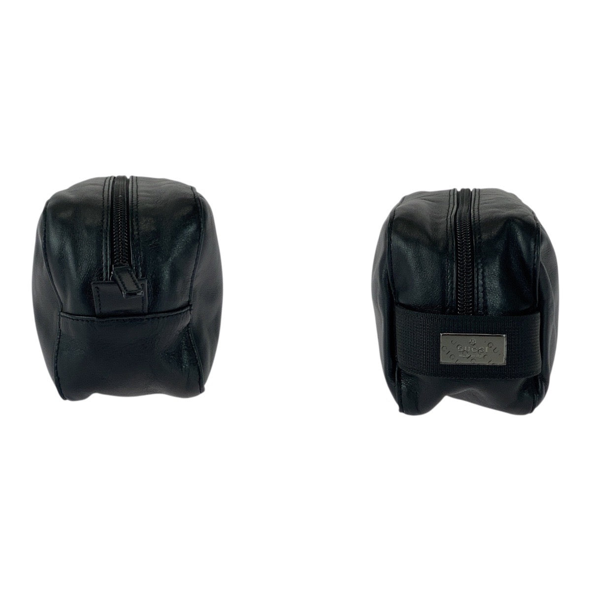 20460
GUCCI グッチ ブラック 黒 ガンメタ金具 レザー 0390974 セカンドバッグ ポーチ メンズ SA16